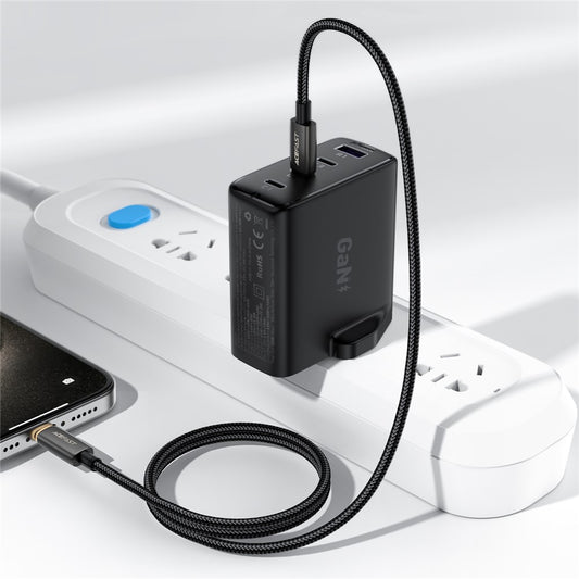 USB-C - Lightning Data- en Oplaadkabel Acefast C23-01, 30W, 1.2m, Zwart