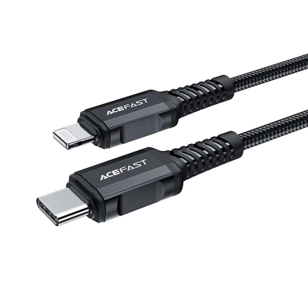 Data- en Oplaadkabel USB-C - Lightning Acefast C4-01, 30W, 1.8m, Zwart