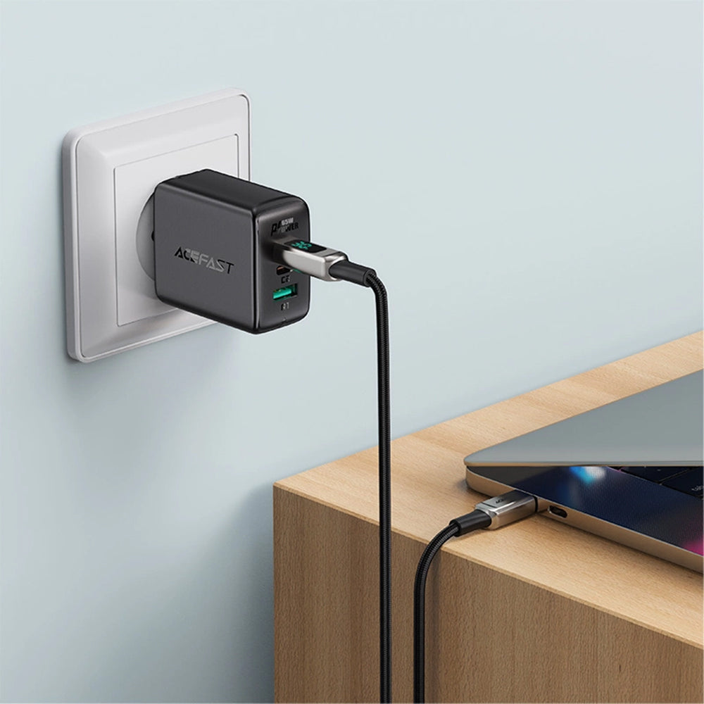 USB-C - Lightning Acefast C6-01 Display Data- en Oplaadkabel, 20W, 1.2m, Zwart