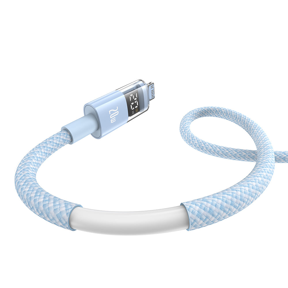 Data- en Oplaadkabel USB-C - Lightning Baseus Display 2, 20W, 2m, Blauw P10382703311-01