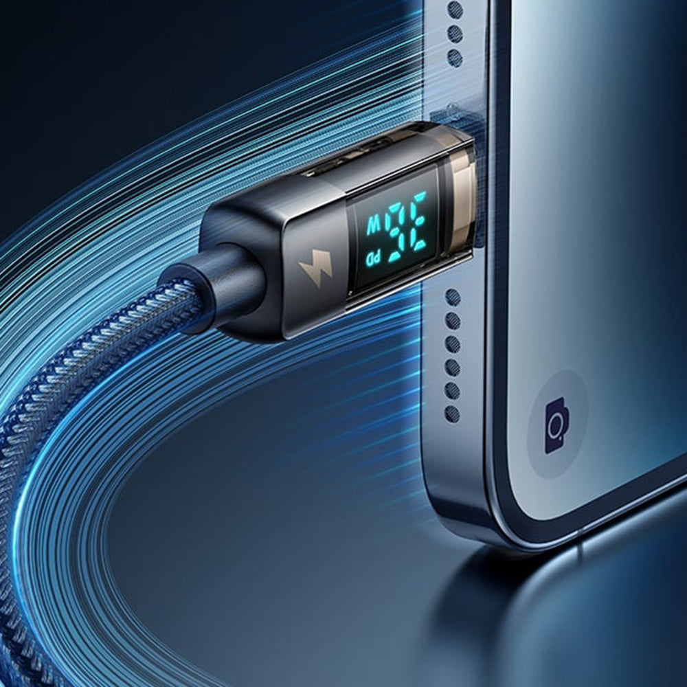 USB-C - Lightning McDodo CA-3600 Data- en Oplaadkabel met Auto Power Off Display, 36W, 1.2m, Zwart