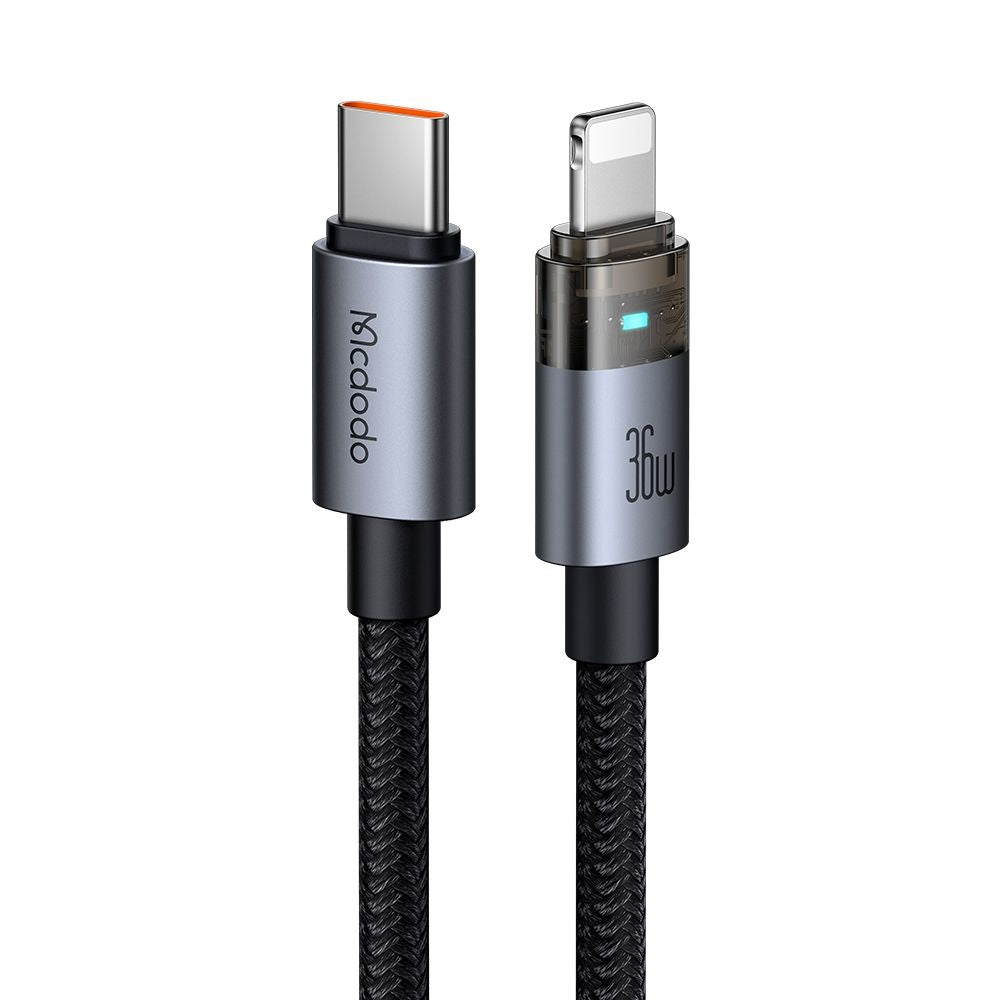 Data- en Oplaadkabel USB-C - Lightning McDodo CA-6940, 36W, 1.2m, Zwart