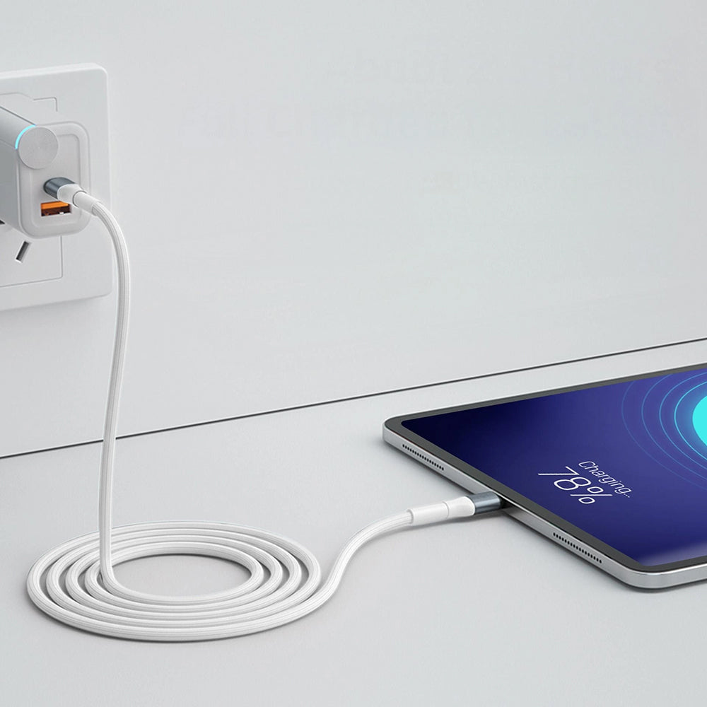 USB-C Data- en Oplaadkabel - USB-C 3MK Hyper N, 60W, 1m, Wit