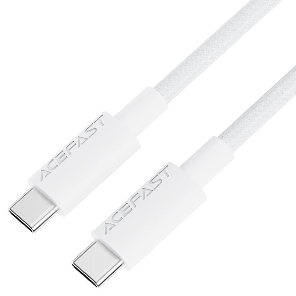 USB-C Data- en Oplaadkabel - USB-C Acefast C18-03, 60W, 1.2m, Wit