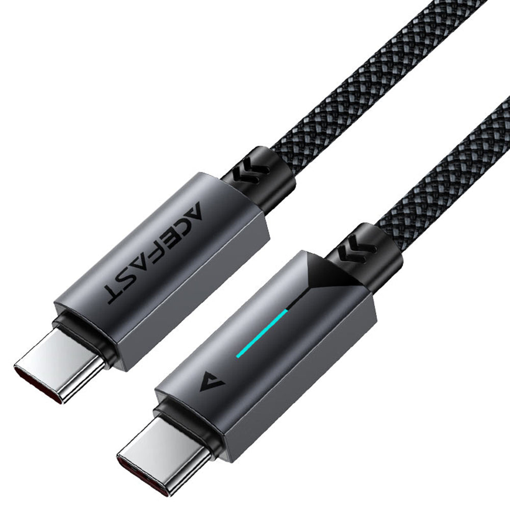 USB-C Data- en Oplaadkabel - USB-C Acefast C19-03, 60W, 1.2m, Zwart