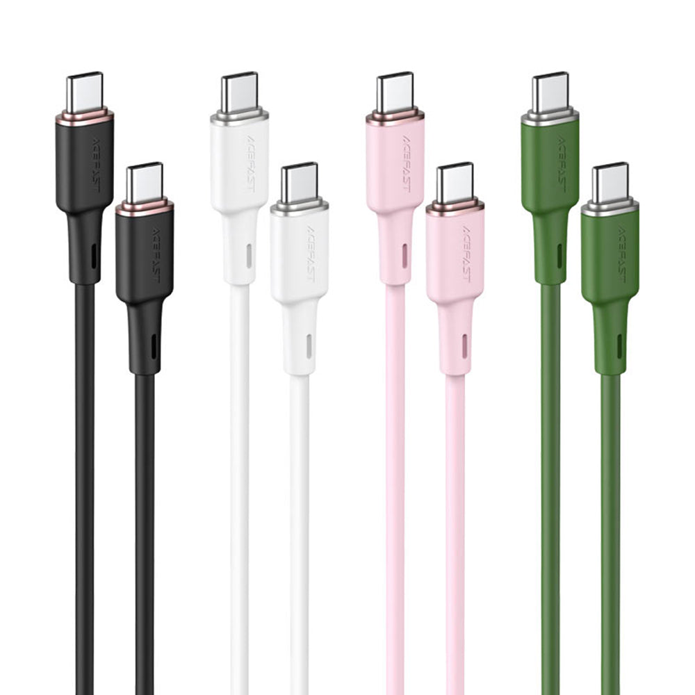 USB-C Data en Oplaadkabel - USB-C Acefast C2-03, 60W, 1.2m, Zwart