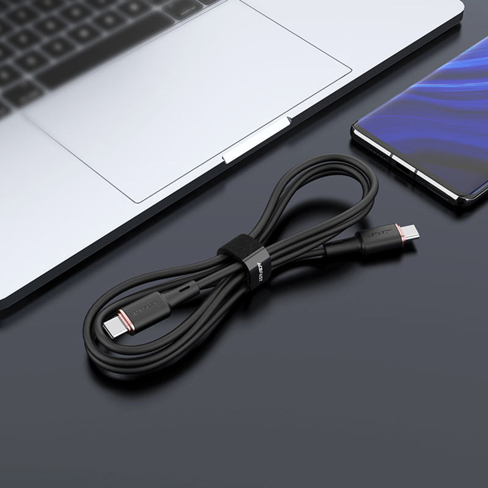 USB-C Data en Oplaadkabel - USB-C Acefast C2-03, 60W, 1.2m, Zwart
