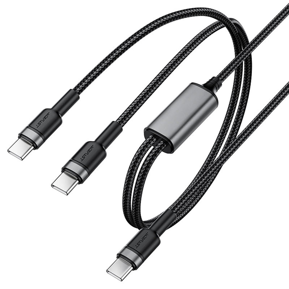 USB-C Data- en Oplaadkabel - 2 x USB-C Acefast C22-02, 100W, 1.25m, Zwart