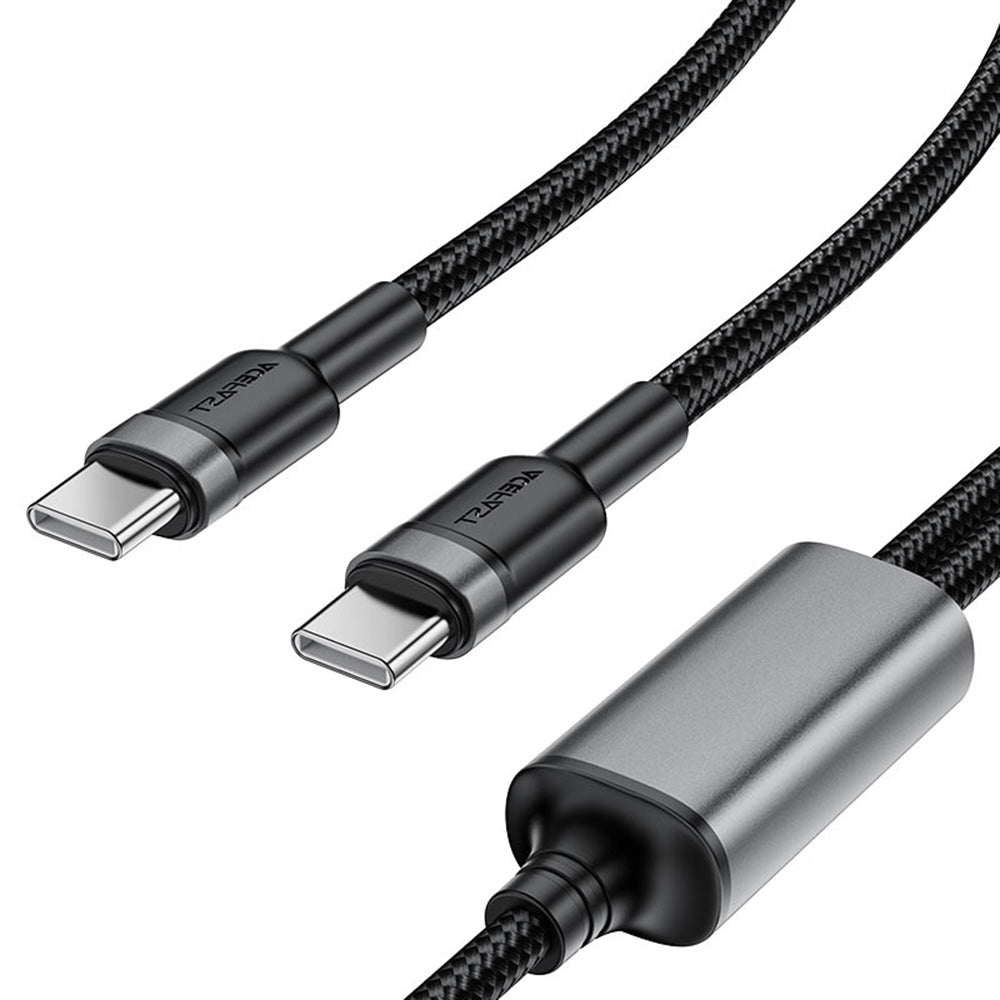 USB-C Data- en Oplaadkabel - 2 x USB-C Acefast C22-02, 100W, 1.25m, Zwart