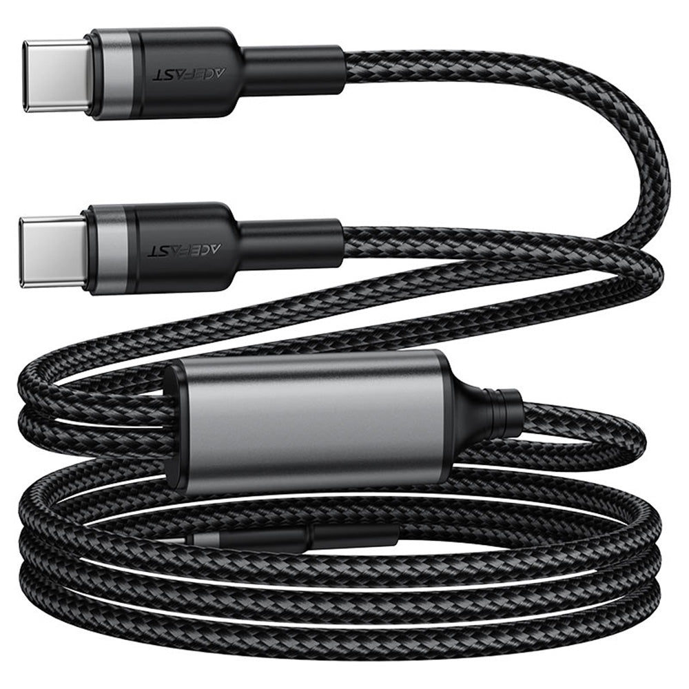 USB-C Data- en Oplaadkabel - 2 x USB-C Acefast C22-02, 100W, 1.25m, Zwart