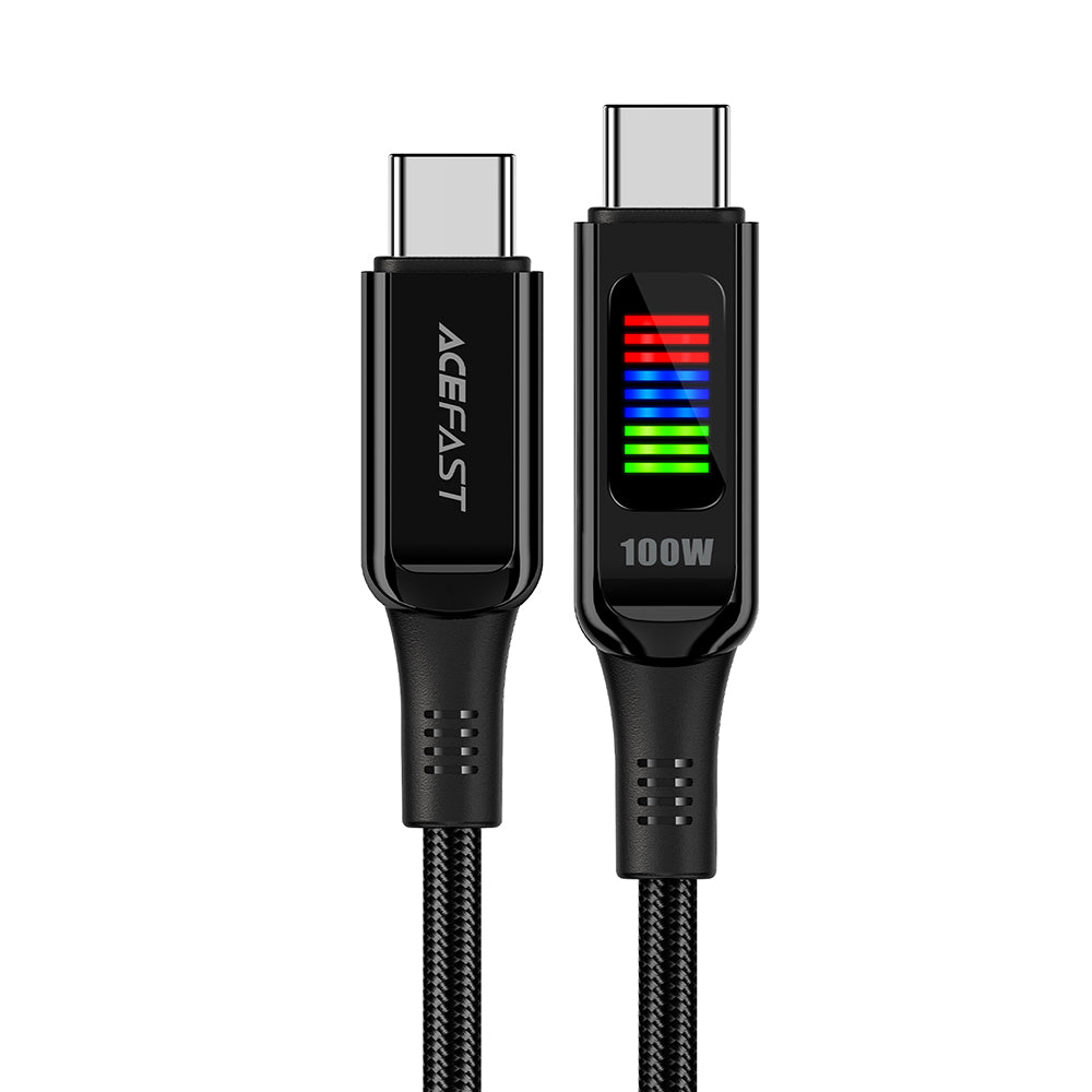 USB-C Data- en Oplaadkabel - USB-C Acefast C7-03, 100W, 1.2m, Zwart