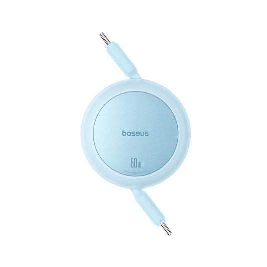 USB-C Data- en Oplaadkabel - USB-C Baseus Free2Pull Mini Intrekbaar, 60W, 1m, Blauw P10364500311-01