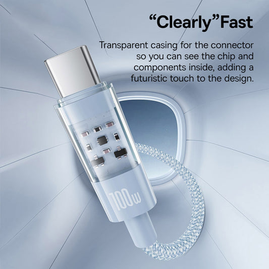 Data- en Oplaadkabel USB-C - USB-C Baseus Gem, 100W, 2m, Blauw P10373000311-01