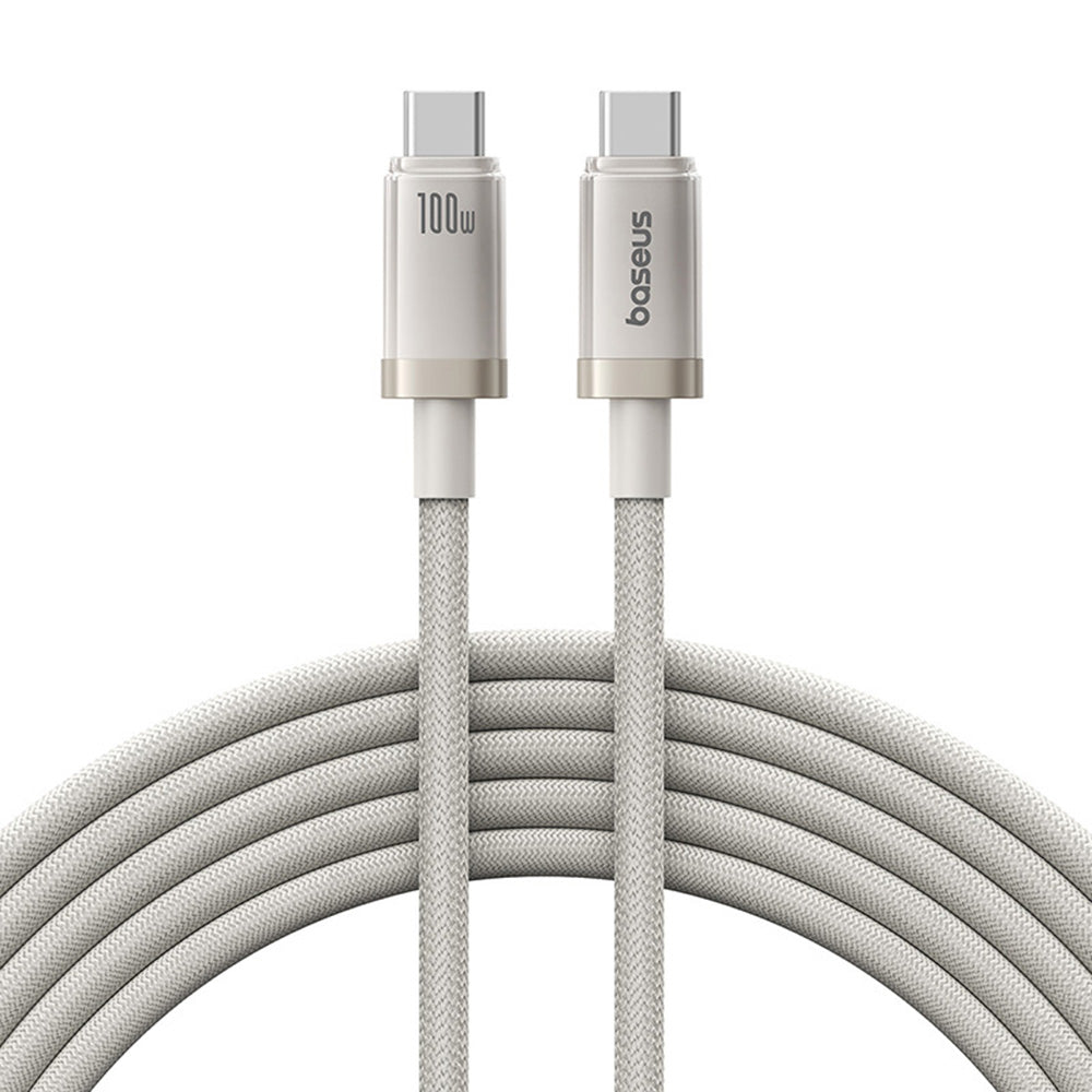 Data- en Oplaadkabel USB-C - USB-C Baseus Titanium, 100W, 2m, Zilver P10378100G21-01