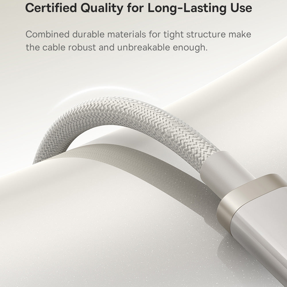 Data- en Oplaadkabel USB-C - USB-C Baseus Titanium, 100W, 2m, Zilver P10378100G21-01