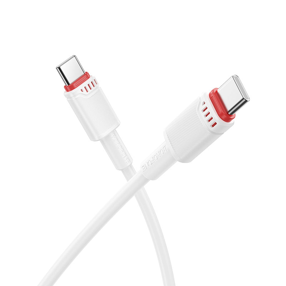 Data- en Oplaadkabel USB-C - USB-C Borofone BX110 Beneficio, 60W, 1m, Wit