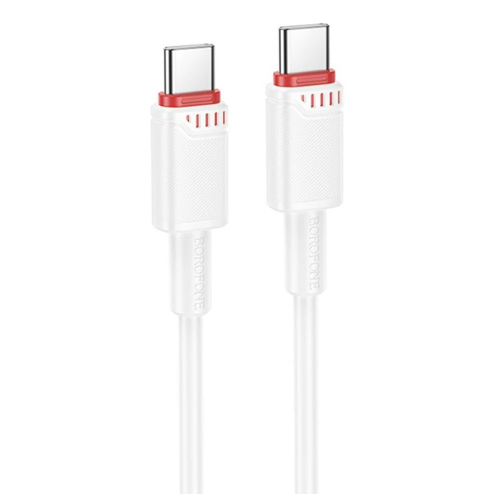 Data- en Oplaadkabel USB-C - USB-C Borofone BX110 Beneficio, 60W, 1m, Wit