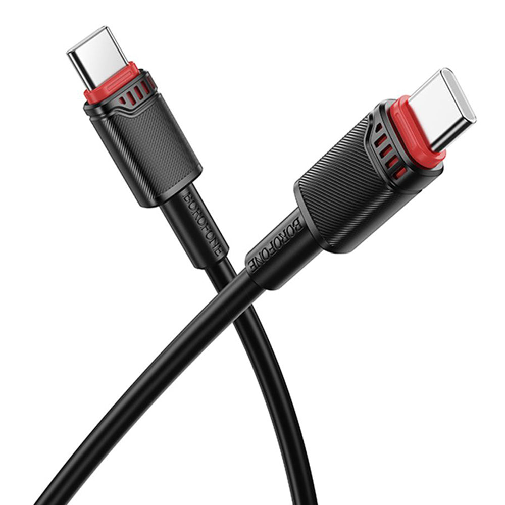 Data- en Oplaadkabel USB-C - USB-C Borofone BX110 Beneficio, 60W, 1m, Zwart