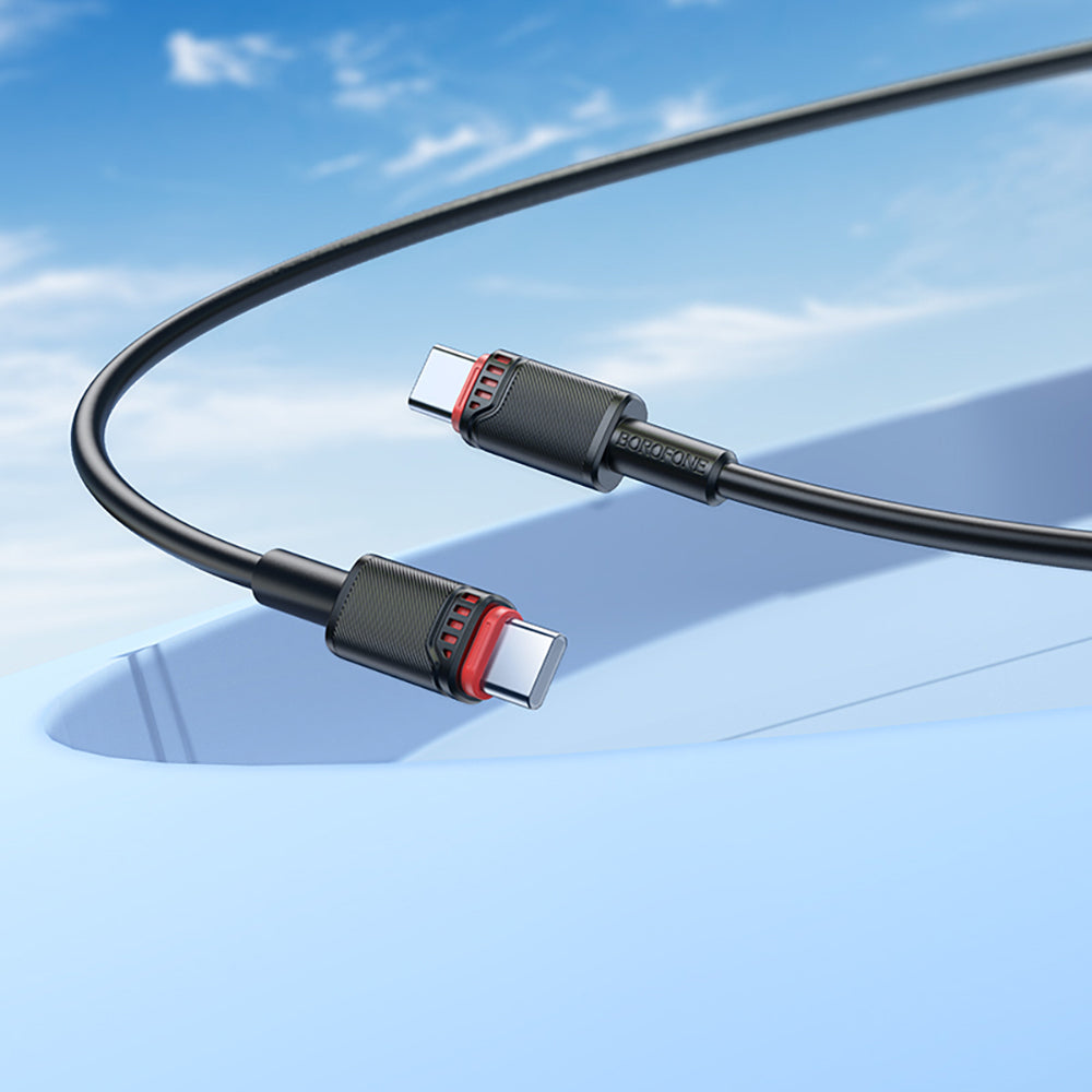 Data- en Oplaadkabel USB-C - USB-C Borofone BX110 Beneficio, 60W, 1m, Zwart