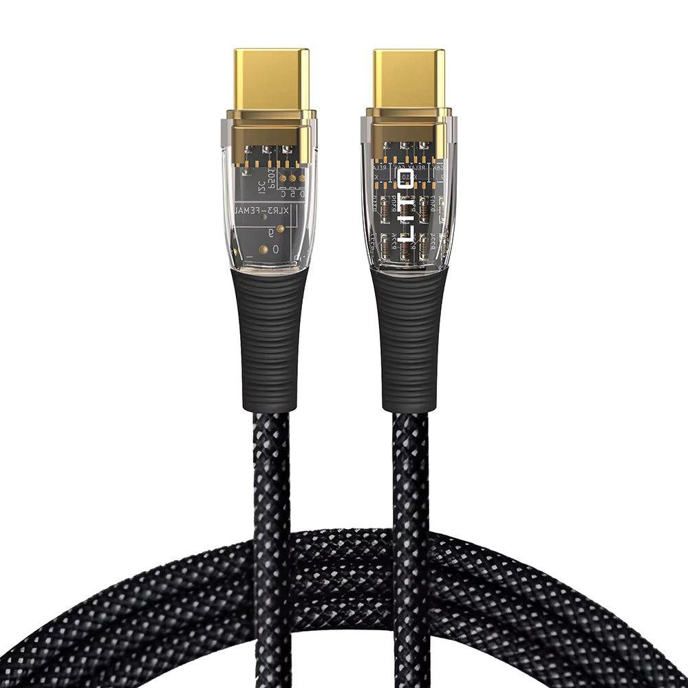 USB-C Data- en Oplaadkabel - USB-C Lito LD01, 60W, 1.2m, Zwart