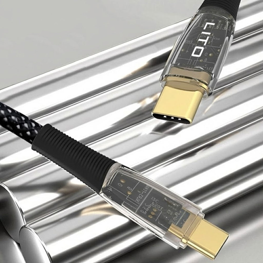 USB-C Data- en Oplaadkabel - USB-C Lito LD01, 60W, 1.2m, Zwart