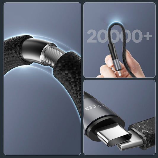 USB-C Data- en Oplaadkabel - USB-C Lito LD23CC, 100W, 1m, Gri