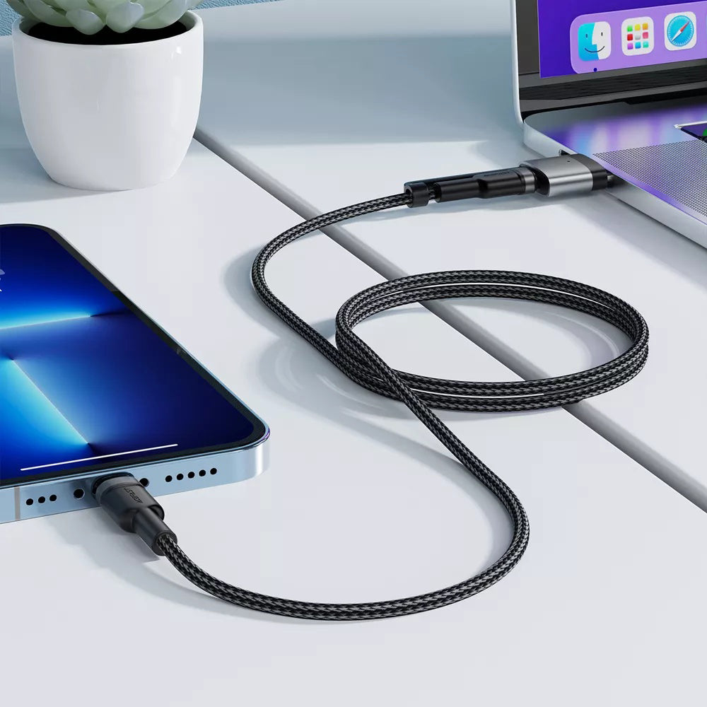 Acefast Oplaadkabel, USB-C - USB-C / MagSafe 3, 240W, 1.2m, Zwart