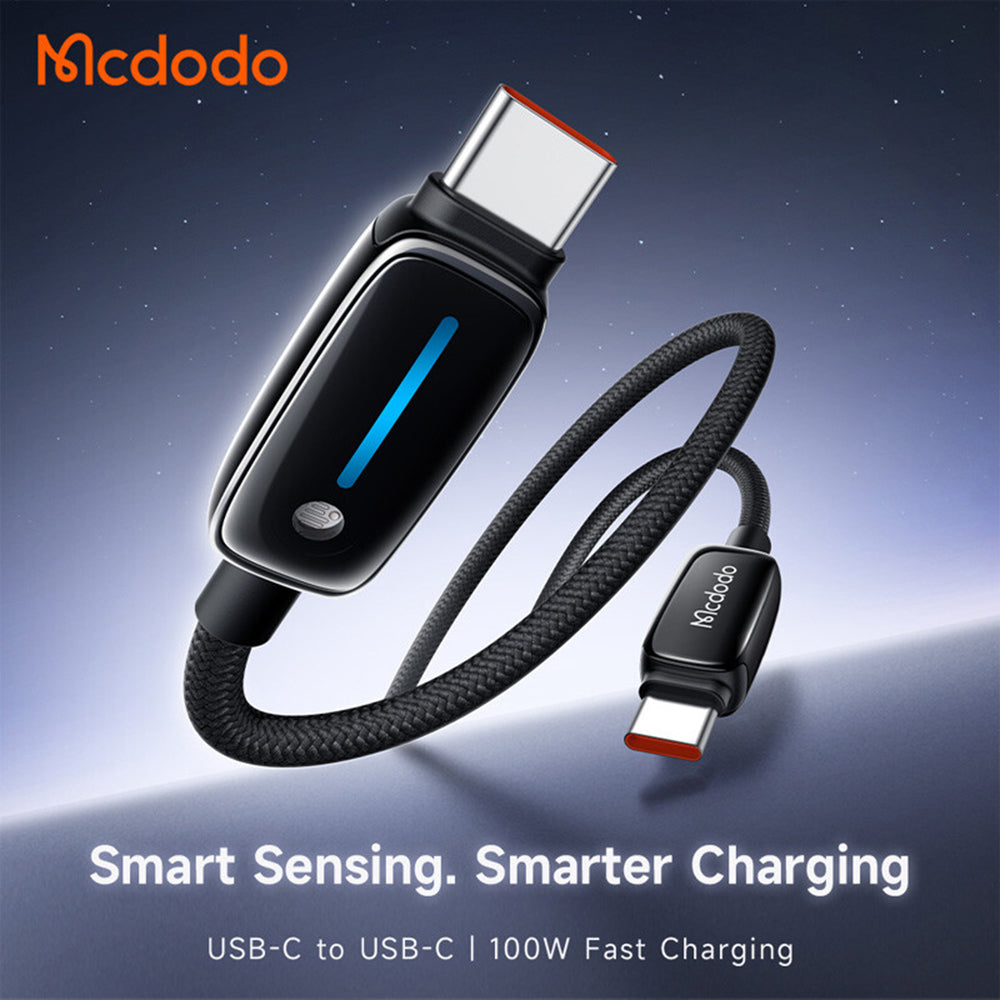 Data- en Oplaadkabel USB-C - USB-C McDodo CA-0100, 100W, 1.2m, Zwart