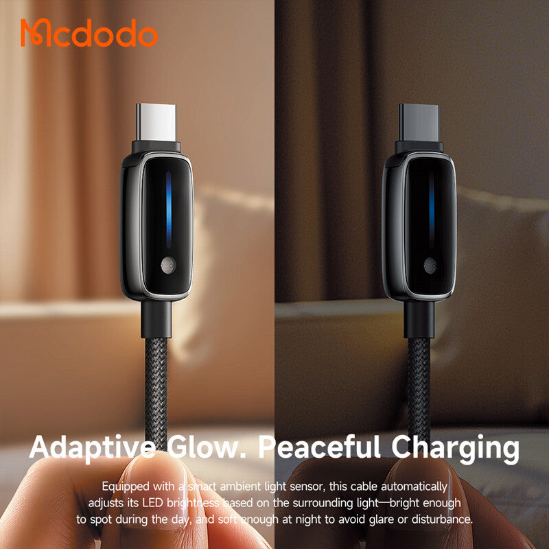 Data- en Oplaadkabel USB-C - USB-C McDodo CA-0100, 100W, 1.2m, Zwart