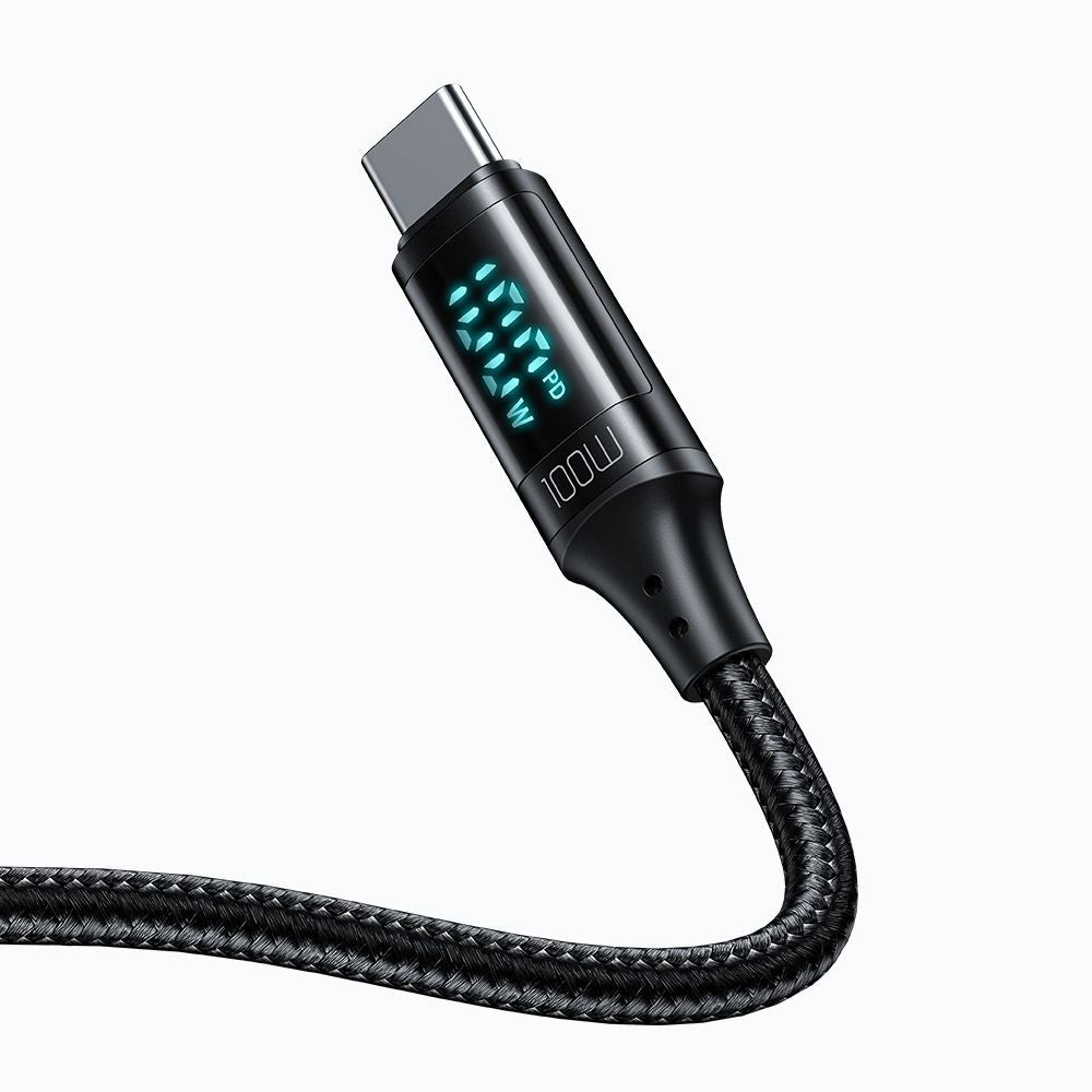 USB-C - USB-C Data- en Oplaadkabel McDodo CA-1100 Display, 100W, 1.2m, Zwart