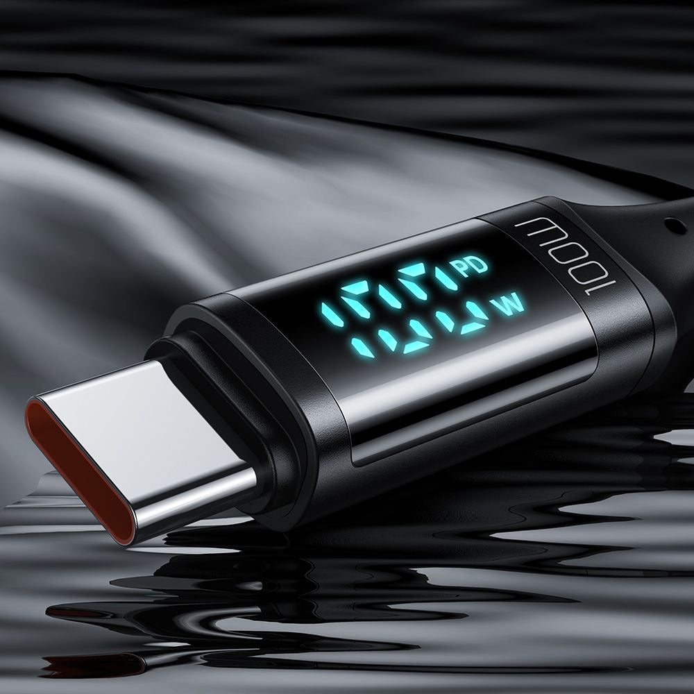 USB-C - USB-C Data- en Oplaadkabel McDodo CA-1100 Display, 100W, 1.2m, Zwart