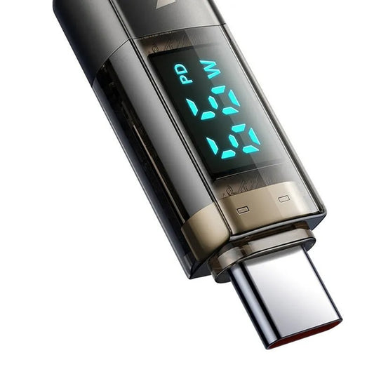 Data- en Oplaadkabel USB-C - USB-C McDodo CA-3610 Display Auto Power Off, 100W, 1.2m, Zwart