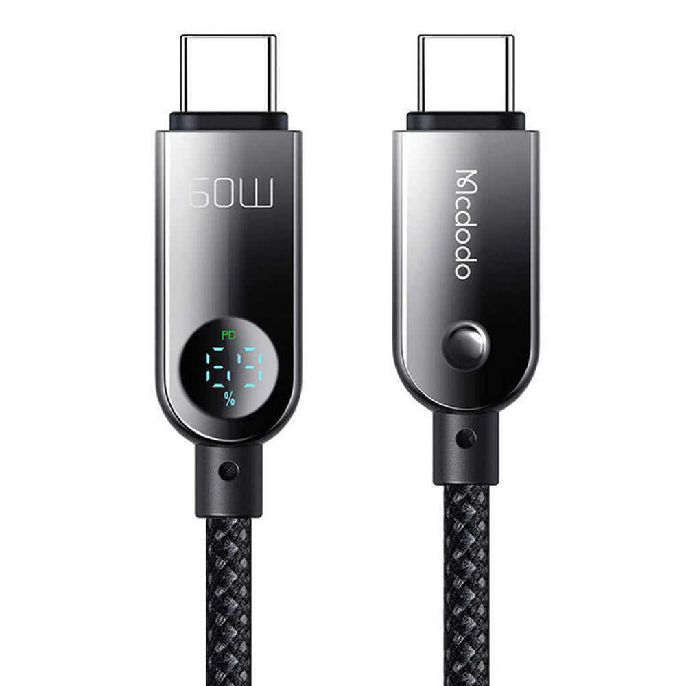 USB-C - USB-C McDodo CA-4780 Display Data- en Oplaadkabel, 60W, 1.2m, Zwart