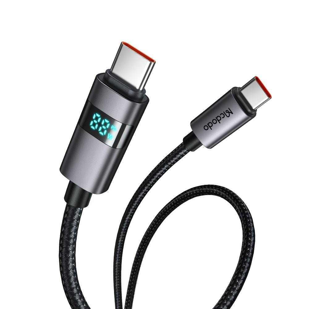 Data- en Oplaadkabel USB-C - USB-C McDodo CA-5610 Display, 100W, 1.2m, Zwart
