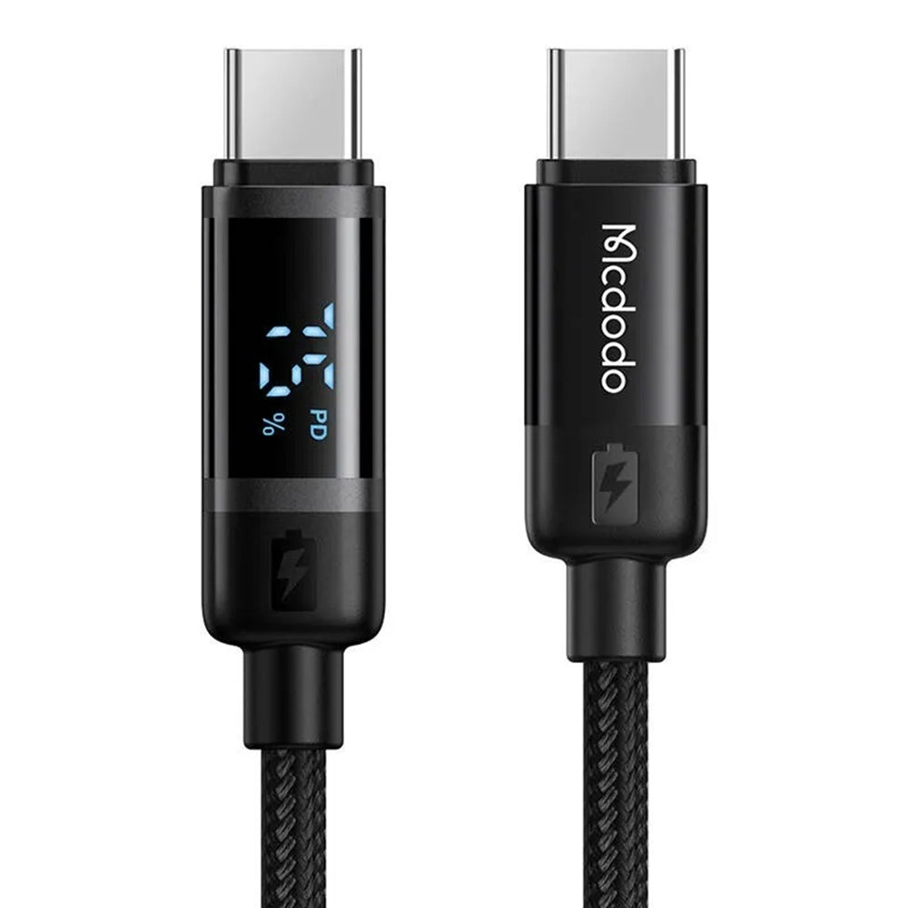 USB-C - USB-C Data- en Oplaadkabel McDodo CA-5780 Bat Display, 60W, 1.2m, Zwart