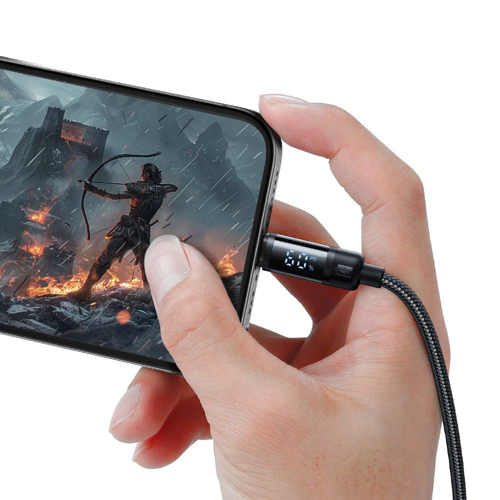 USB-C - USB-C Data- en Oplaadkabel McDodo CA-5780 Bat Display, 60W, 1.2m, Zwart