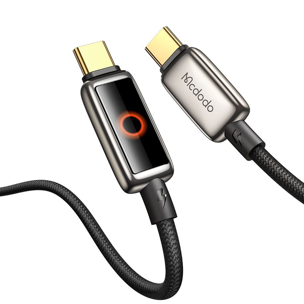USB-C Data- en Oplaadkabel - USB-C McDodo CA-6680 Auto Power Off, 100W, 1.2m, Zwart