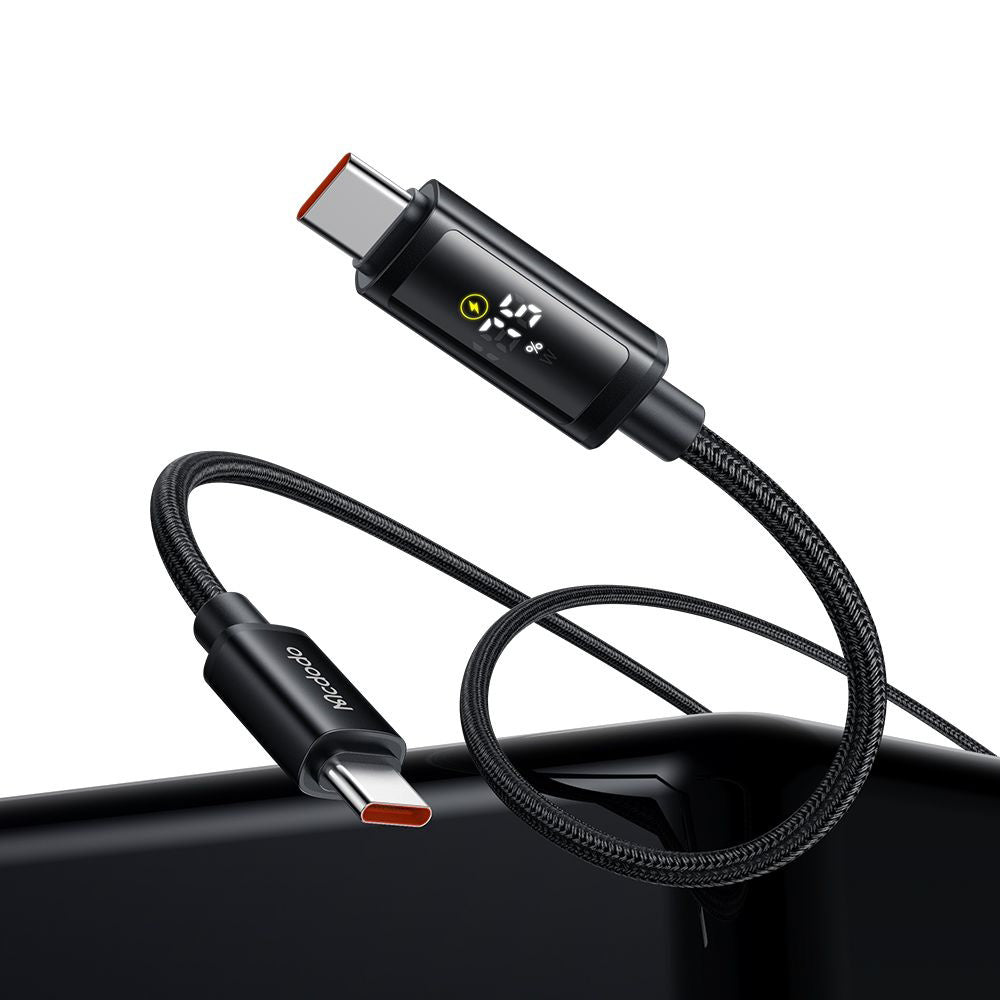 USB-C - USB-C Data- en Oplaadkabel McDodo CA-8000 Display, 100W, 1.2m, Zwart