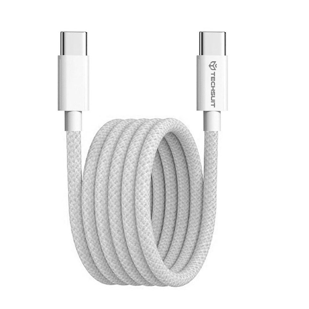 Data- en Oplaadkabel USB-C - USB-C Techsuit PCB114D, 60W, 1m, Gri