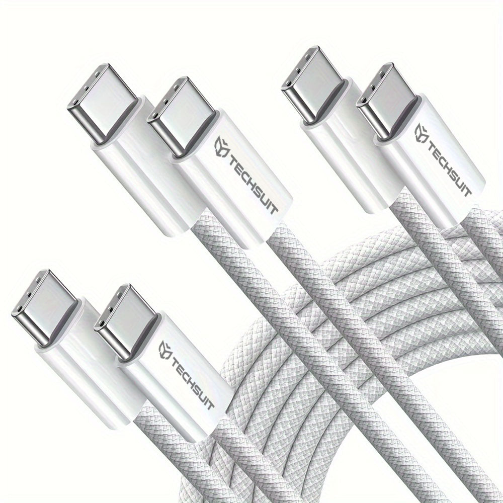Data- en Oplaadkabel USB-C - USB-C Techsuit PCB114D, 60W, 1m, Zwart