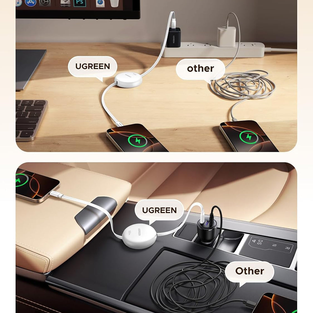 USB-C Data- en Oplaadkabel - USB-C UGREEN L531, 100W, 1m, Wit