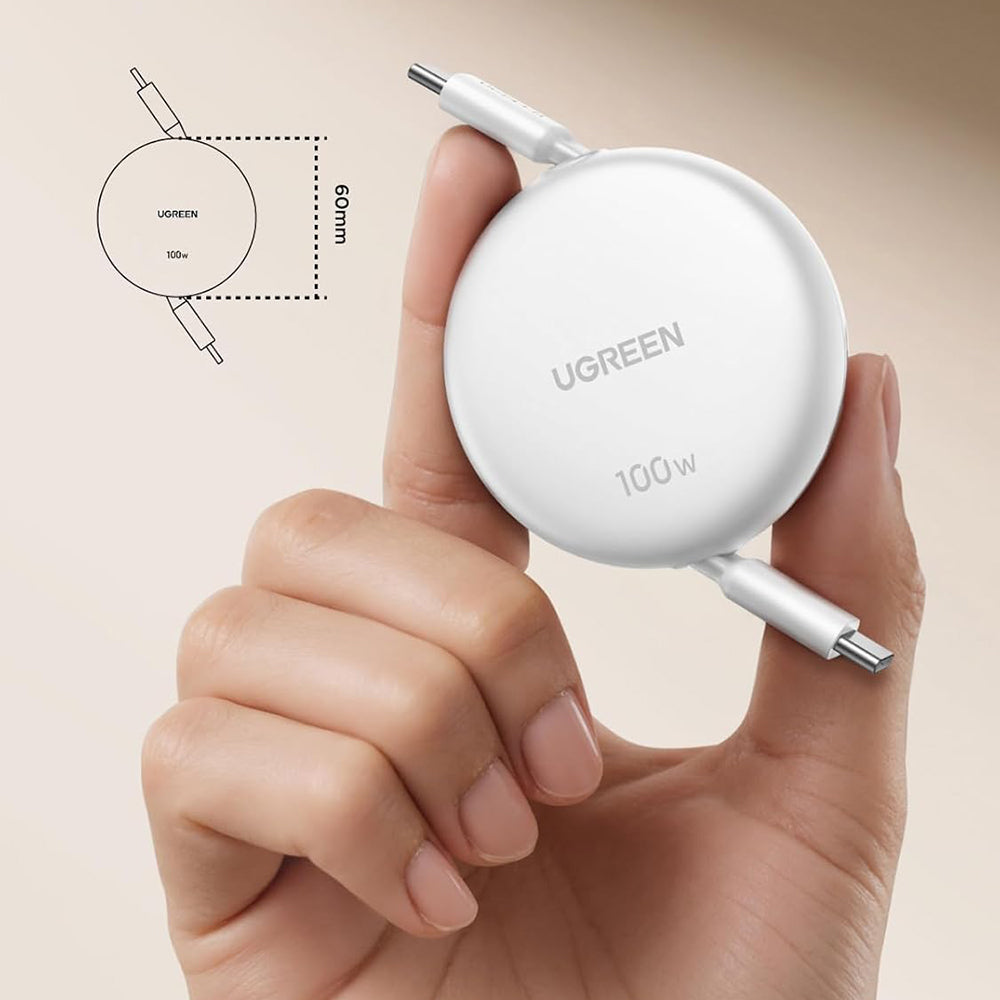USB-C Data- en Oplaadkabel - USB-C UGREEN L531, 100W, 1m, Wit
