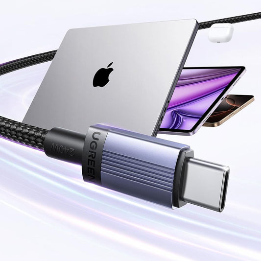 Data- en Oplaadkabel USB-C - USB-C UGREEN L532, 240W, 1m, Gri