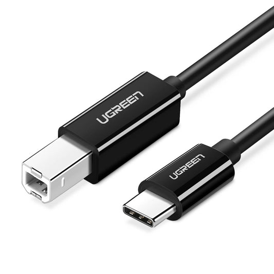Printerkabel UGREEN US241, USB-C - USB-B, 2m, Zwart