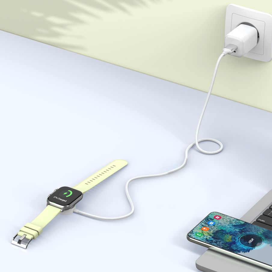 Tech-Protect MC02 UltraBoost Wireless Charger for Apple Watch Series, USB-A, White