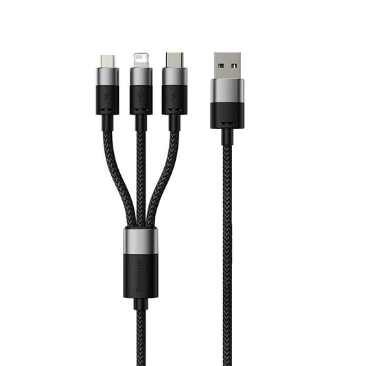 USB-A - Lightning / microUSB / USB-C Baseus StarSpeed 3in1 Oplaadkabel, 20W, 0.6m, Zwart P10319900111-00