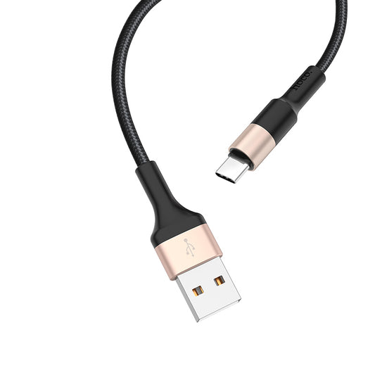 USB-A to USB-C HOCO X26 Xpress Data and Charging Cable, 18W, 1m, Gold