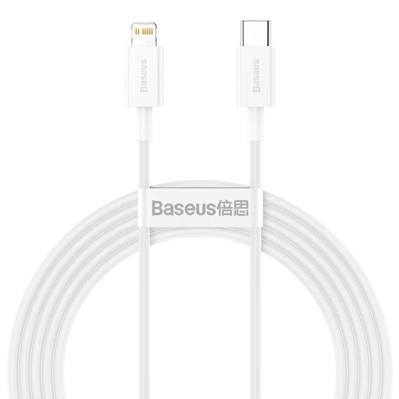 Gegevens- en oplaadkabel USB-C - Lightning Baseus Superior Series, 20W, 2m, Wit CATLYS-C02