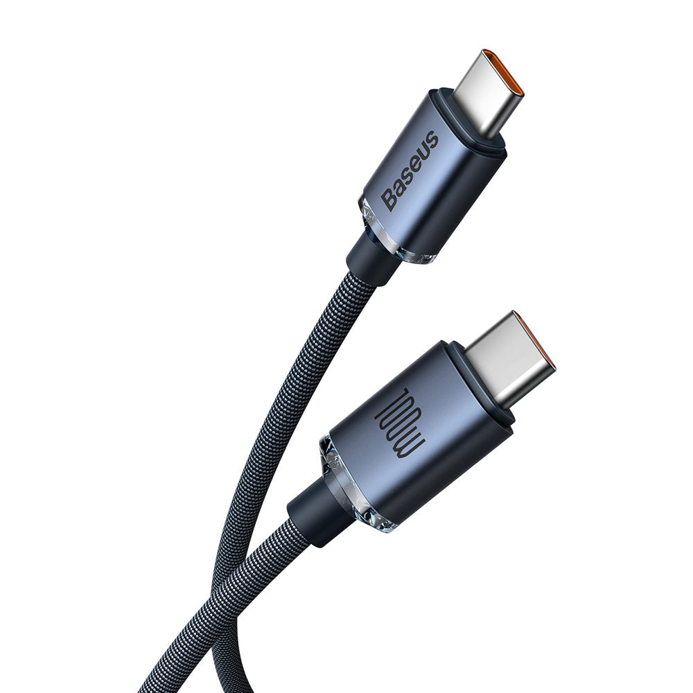 USB-C Data- en Oplaadkabel - USB-C Baseus Crystal Shine Series, 100W, 1.2m, Zwart CAJY000601