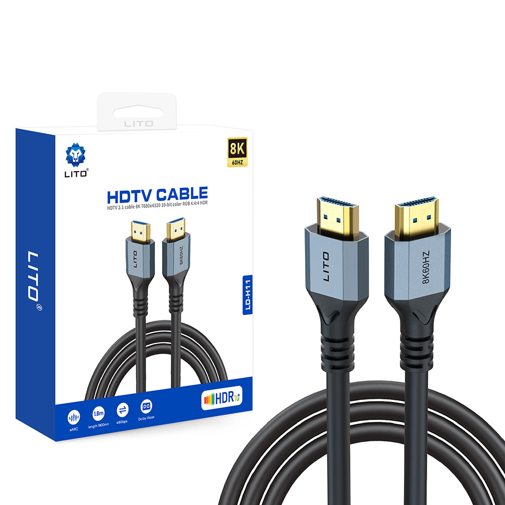 Lito HD119 Video Kabel, HDMI - HDMI, 8K, 1,8m, Zwart